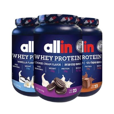 אבקת חלבון אול אין( 759 גרם) מבצע שלישיות | Allin Whey Protein
